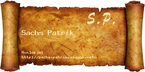 Sachs Patrik névjegykártya
