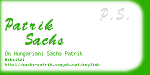 patrik sachs business card